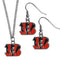 Sports Jewelry & Accessories NFL - Cincinnati Bengals Dangle Earrings and Chain Necklace Set JM Sports-7
