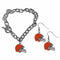 Sports Jewelry & Accessories NFL - Cleveland Browns Chain Bracelet and Dangle Earring Set JM Sports-7