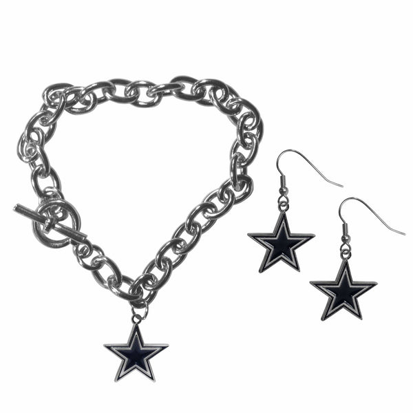 Sports Jewelry & Accessories NFL - Dallas Cowboys Chain Bracelet and Dangle Earring Set JM Sports-7