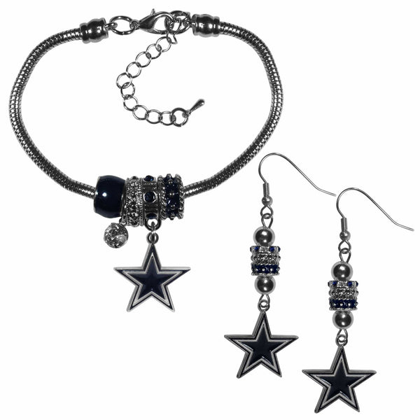Sports Jewelry & Accessories NFL - Dallas Cowboys Euro Bead Earrings and Bracelet Set JM Sports-7