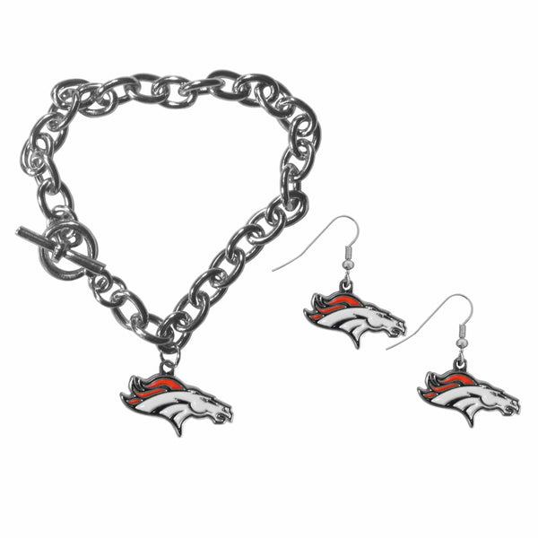 Sports Jewelry & Accessories NFL - Denver Broncos Chain Bracelet and Dangle Earring Set JM Sports-7