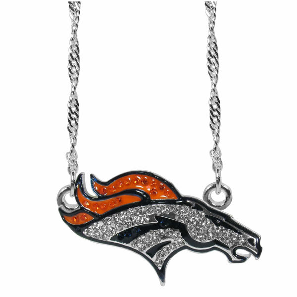 Sports Jewelry & Accessories NFL - Denver Broncos Crystal Logo Necklace JM Sports-7