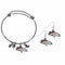 Sports Jewelry & Accessories NFL - Denver Broncos Dangle Earrings and Charm Bangle Bracelet Set JM Sports-7