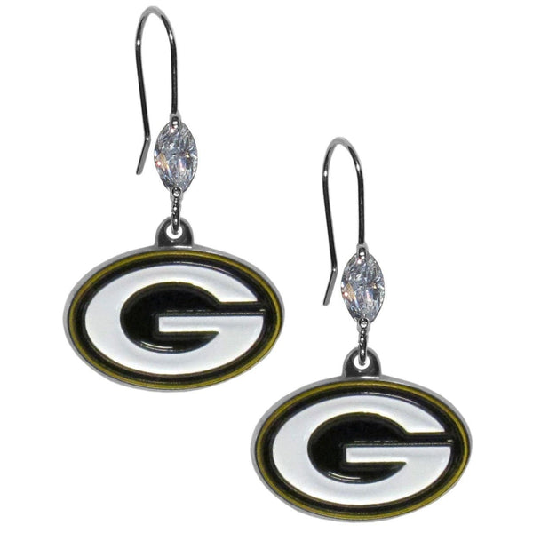 Sports Jewelry & Accessories NFL - Green Bay Packers Crystal Dangle Earrings JM Sports-7