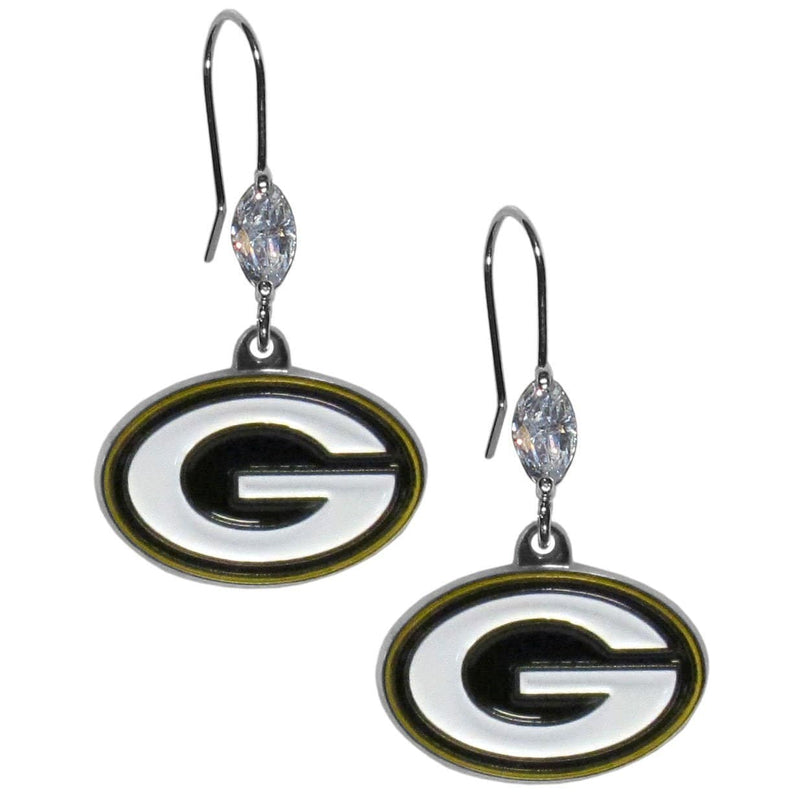 Sports Jewelry & Accessories NFL - Green Bay Packers Crystal Dangle Earrings JM Sports-7