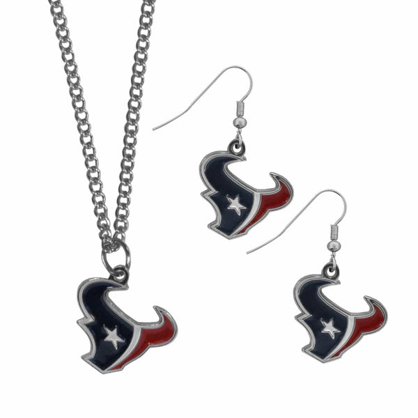 Sports Jewelry & Accessories NFL - Houston Texans Dangle Earrings and Chain Necklace Set JM Sports-7
