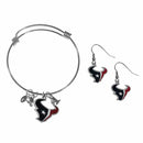Sports Jewelry & Accessories NFL - Houston Texans Dangle Earrings and Charm Bangle Bracelet Set JM Sports-7