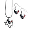 Sports Jewelry & Accessories NFL - Houston Texans Dangle Earrings and State Necklace Set JM Sports-7