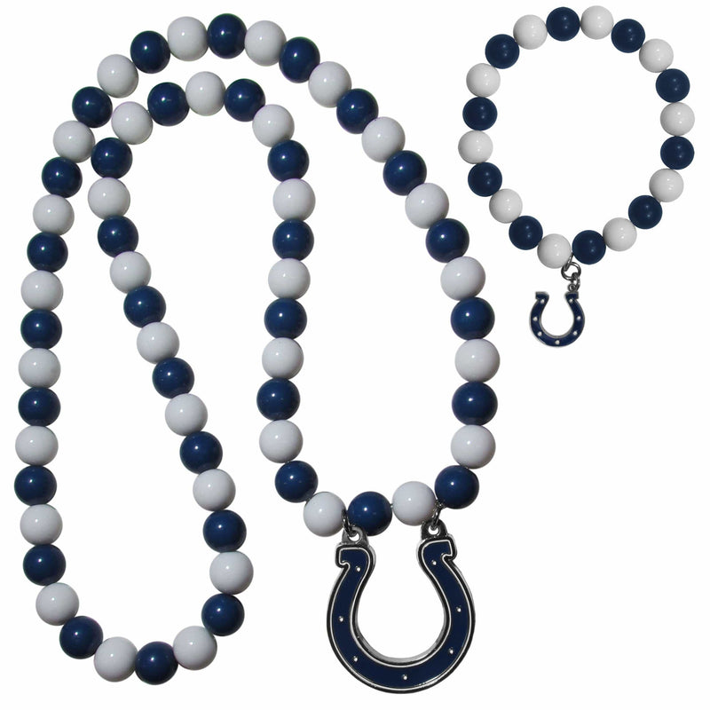 Sports Jewelry & Accessories NFL - Indianapolis Colts Fan Bead Necklace and Bracelet Set JM Sports-7