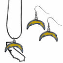 Sports Jewelry & Accessories NFL - Los Angeles Chargers Dangle Earrings and State Necklace Set JM Sports-7