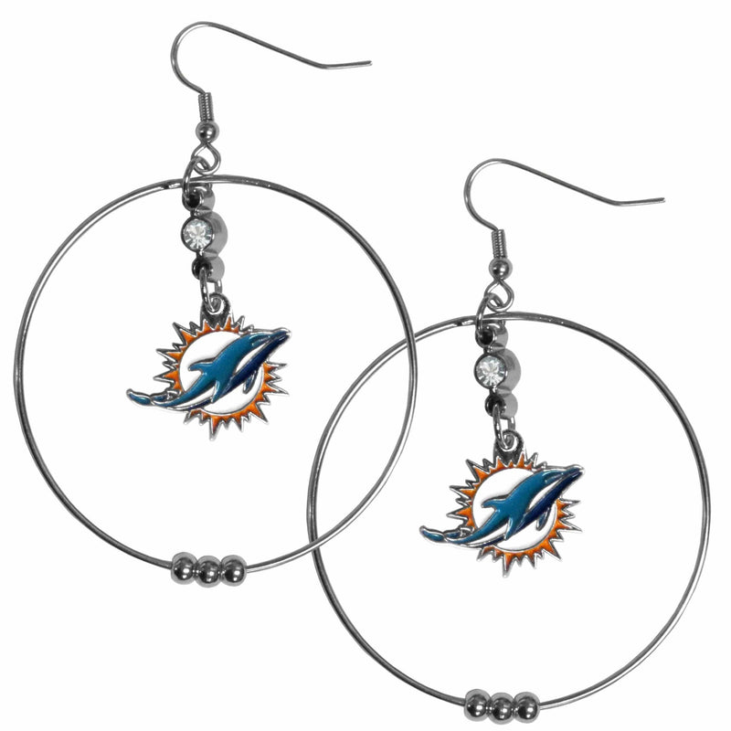 Sports Jewelry & Accessories NFL - Miami Dolphins 2 Inch Hoop Earrings JM Sports-7