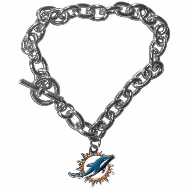 NFL - Miami Dolphins Charm Chain Bracelet-Jewelry & Accessories,Bracelets,Charm Chain Bracelets,NFL Charm Chain Bracelets-JadeMoghul Inc.