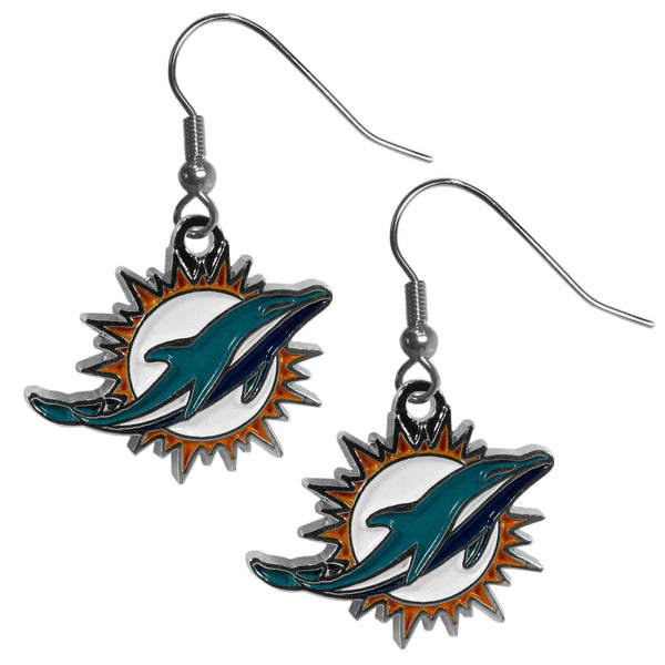 Sports Jewelry & Accessories NFL - Miami Dolphins Chrome Dangle Earrings JM Sports-7