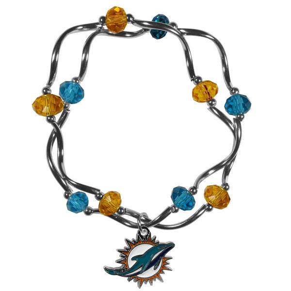 Sports Jewelry & Accessories NFL - Miami Dolphins Crystal Bead Bracelet JM Sports-7