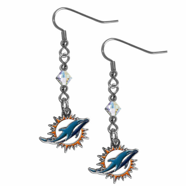 Sports Jewelry & Accessories NFL - Miami Dolphins Crystal Dangle Earrings JM Sports-7