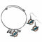 Sports Jewelry & Accessories NFL - Miami Dolphins Dangle Earrings and Charm Bangle Bracelet Set JM Sports-7