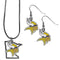 Sports Jewelry & Accessories NFL - Minnesota Vikings Dangle Earrings and State Necklace Set JM Sports-7