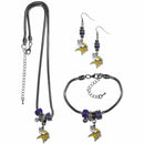 Sports Jewelry & Accessories NFL - Minnesota Vikings Euro Bead Jewelry 3 piece Set JM Sports-7