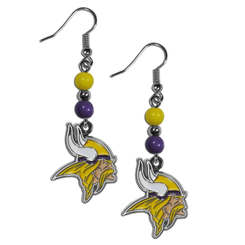Sports Jewelry & Accessories NFL - Minnesota Vikings Fan Bead Dangle Earrings JM Sports-7