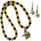 Sports Jewelry & Accessories NFL - Minnesota Vikings Fan Bead Earrings and Necklace Set JM Sports-7