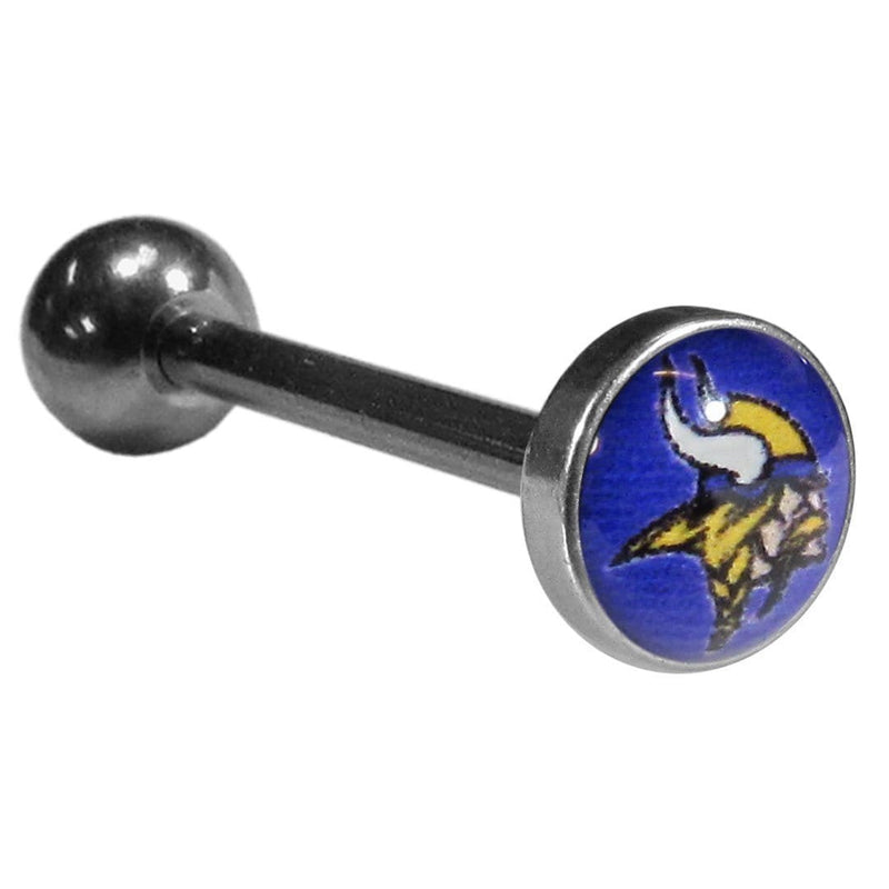 Sports Jewelry & Accessories NFL - Minnesota Vikings Inlaid Barbell Tongue Ring JM Sports-7
