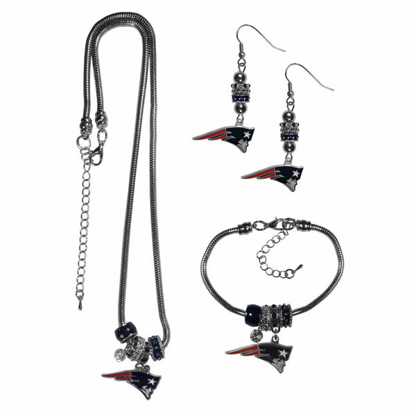 Sports Jewelry & Accessories NFL - New England Patriots Euro Bead Jewelry 3 piece Set JM Sports-7