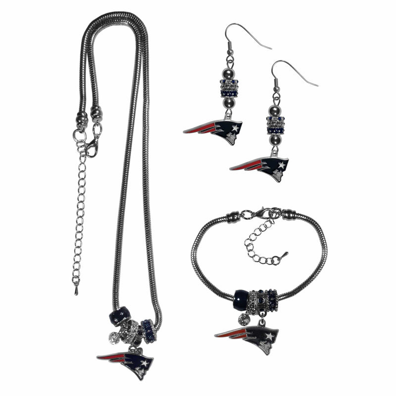 Sports Jewelry & Accessories NFL - New England Patriots Euro Bead Jewelry 3 piece Set JM Sports-7