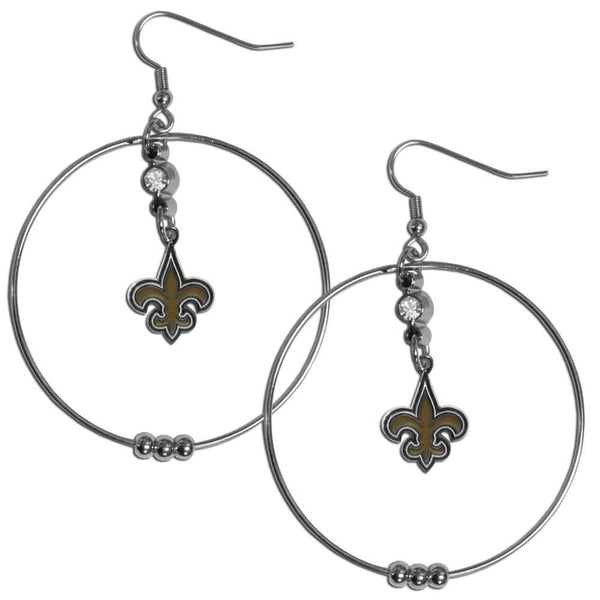 Sports Jewelry & Accessories NFL - New Orleans Saints 2 Inch Hoop Earrings JM Sports-7
