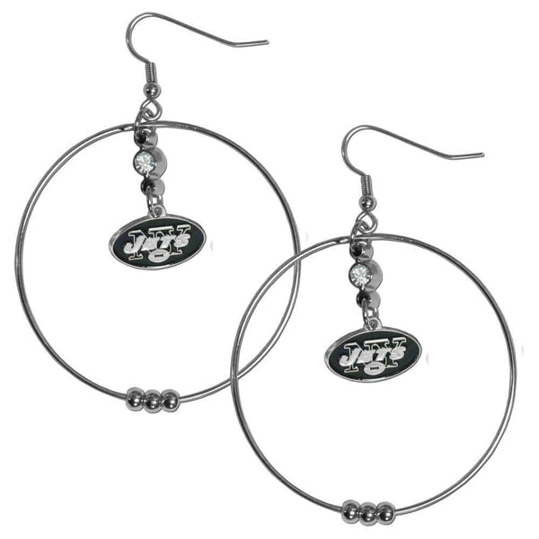 Sports Jewelry & Accessories NFL - New York Jets 2 Inch Hoop Earrings JM Sports-7