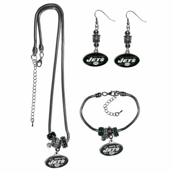 Sports Jewelry & Accessories NFL - New York Jets Euro Bead Jewelry 3 piece Set JM Sports-7
