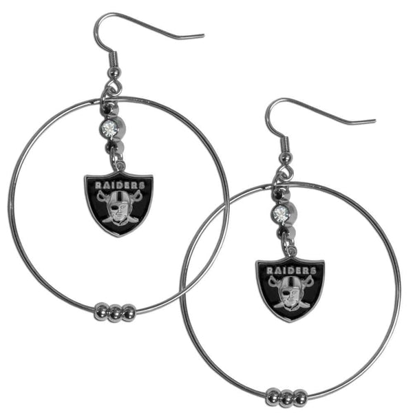 Sports Jewelry & Accessories NFL - Oakland Raiders 2 Inch Hoop Earrings JM Sports-7