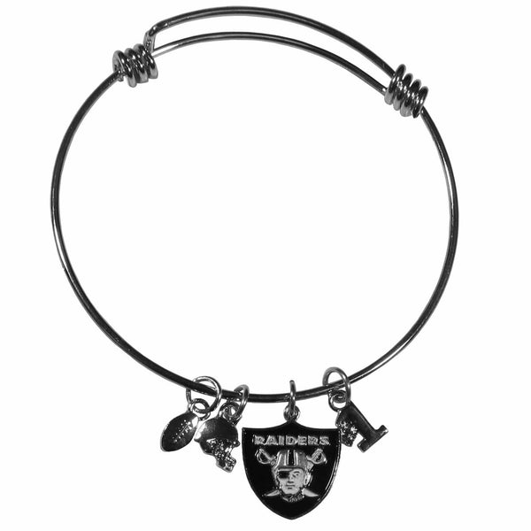 Sports Jewelry & Accessories NFL - Oakland Raiders Charm Bangle Bracelet JM Sports-7