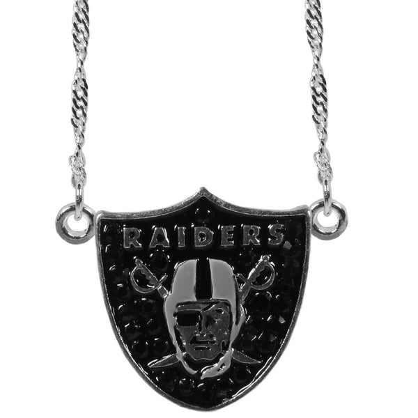 Sports Jewelry & Accessories NFL - Oakland Raiders Crystal Logo Necklace JM Sports-7