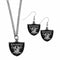 Sports Jewelry & Accessories NFL - Oakland Raiders Dangle Earrings and Chain Necklace Set JM Sports-7