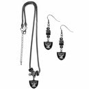 Sports Jewelry & Accessories NFL - Oakland Raiders Euro Bead Earrings and Necklace Set JM Sports-7
