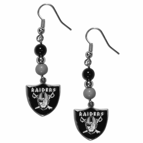 Sports Jewelry & Accessories NFL - Oakland Raiders Fan Bead Dangle Earrings JM Sports-7