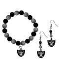 Sports Jewelry & Accessories NFL - Oakland Raiders Fan Bead Earrings and Bracelet Set JM Sports-7