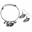 Sports Jewelry & Accessories NFL - Philadelphia Eagles Dangle Earrings and Charm Bangle Bracelet Set JM Sports-7