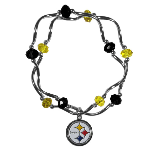 Sports Jewelry & Accessories NFL - Pittsburgh Steelers Crystal Bead Bracelet JM Sports-7