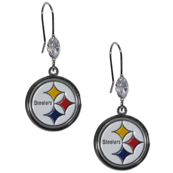 Sports Jewelry & Accessories NFL - Pittsburgh Steelers Crystal Dangle Earrings JM Sports-7