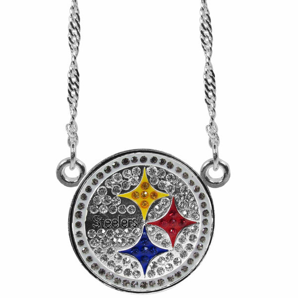Sports Jewelry & Accessories NFL - Pittsburgh Steelers Crystal Logo Necklace JM Sports-7