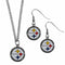 Sports Jewelry & Accessories NFL - Pittsburgh Steelers Dangle Earrings and Chain Necklace Set JM Sports-7