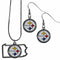 Sports Jewelry & Accessories NFL - Pittsburgh Steelers Dangle Earrings and State Necklace Set JM Sports-7