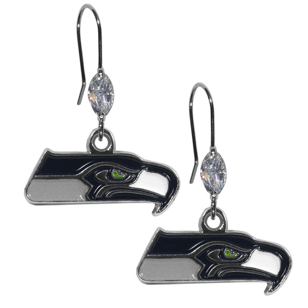 Sports Jewelry & Accessories NFL - Seattle Seahawks Crystal Dangle Earrings JM Sports-7