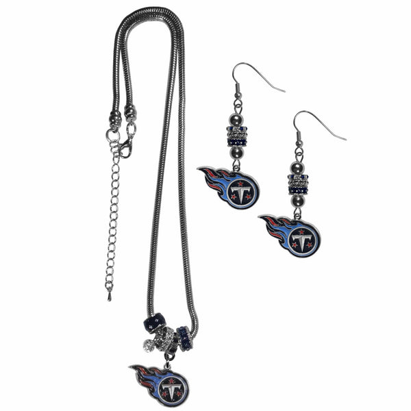Sports Jewelry & Accessories NFL - Tennessee Titans Euro Bead Earrings and Necklace Set JM Sports-7