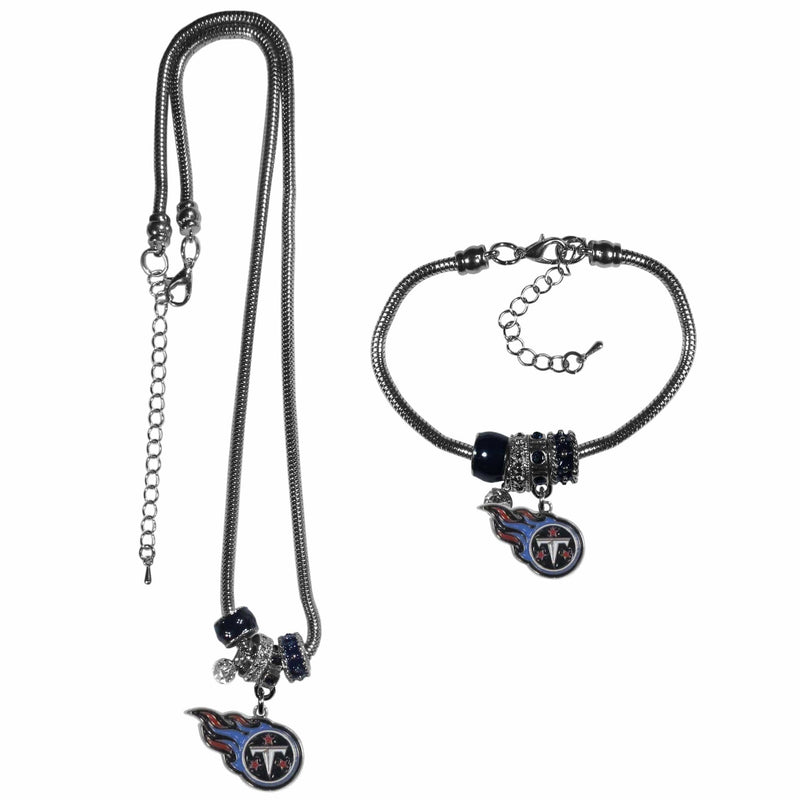 Sports Jewelry & Accessories NFL - Tennessee Titans Euro Bead Necklace and Bracelet Set JM Sports-7