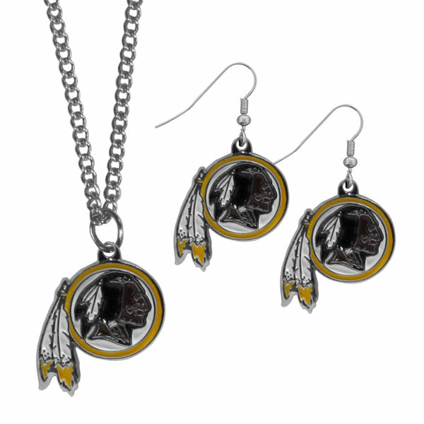 Sports Jewelry & Accessories NFL - Washington Redskins Dangle Earrings and Chain Necklace Set JM Sports-7