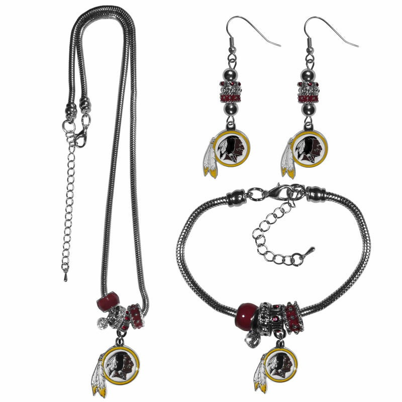 Sports Jewelry & Accessories NFL - Washington Redskins Euro Bead Jewelry 3 piece Set JM Sports-7