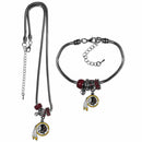 Sports Jewelry & Accessories NFL - Washington Redskins Euro Bead Necklace and Bracelet Set JM Sports-7
