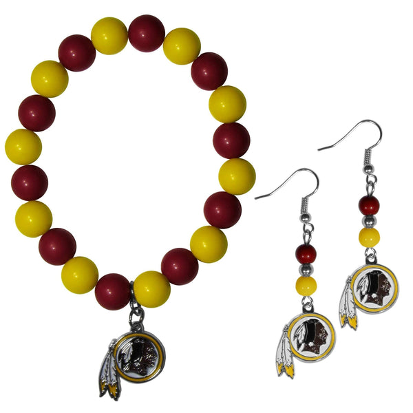 Sports Jewelry & Accessories NFL - Washington Redskins Fan Bead Earrings and Bracelet Set JM Sports-7